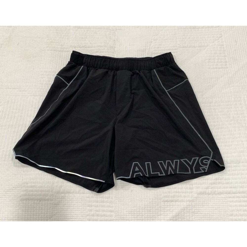 Lululemon Surge Always Moving Shorts Mens Small Black Reflective Running 6"